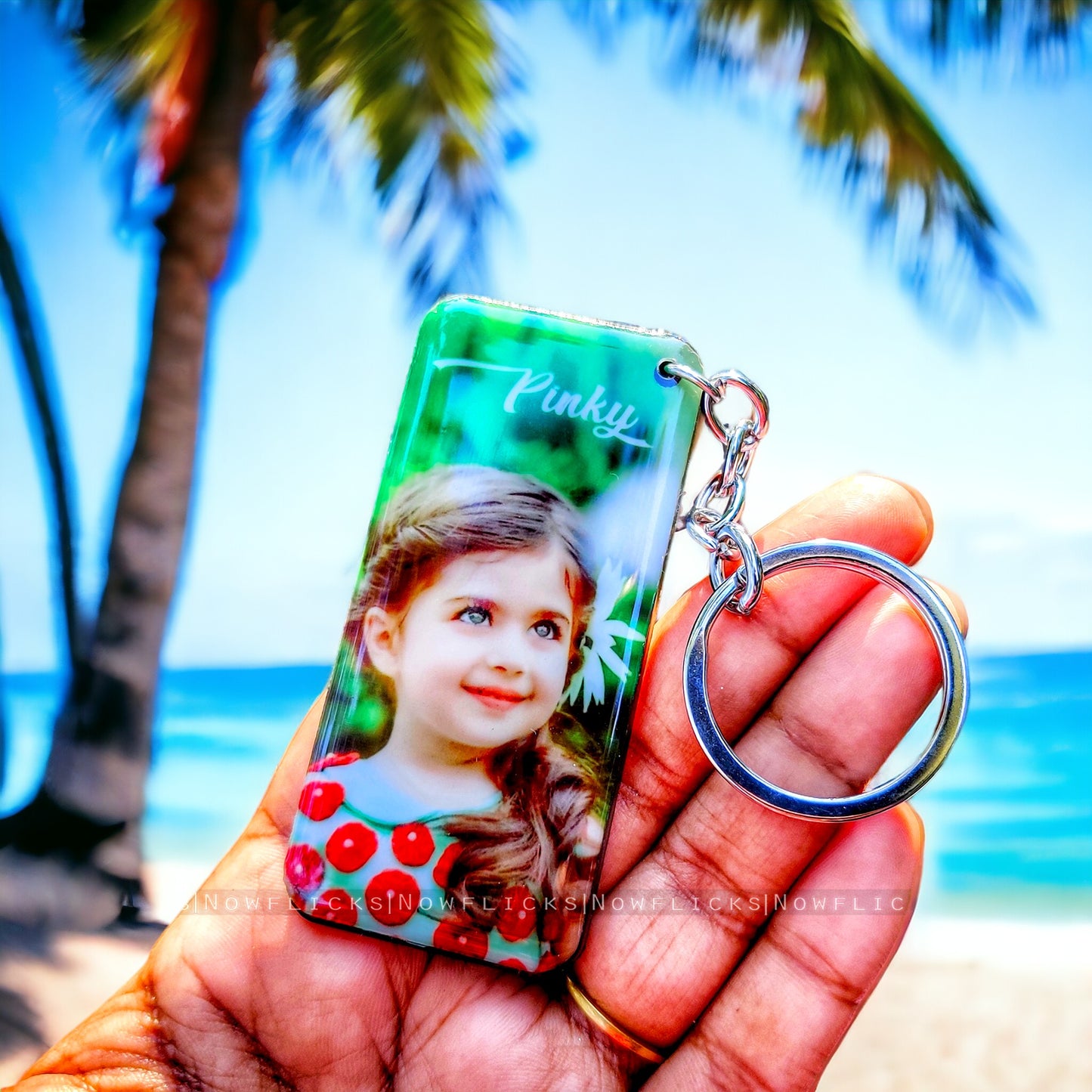 Photo Gel Number Plate Keychain