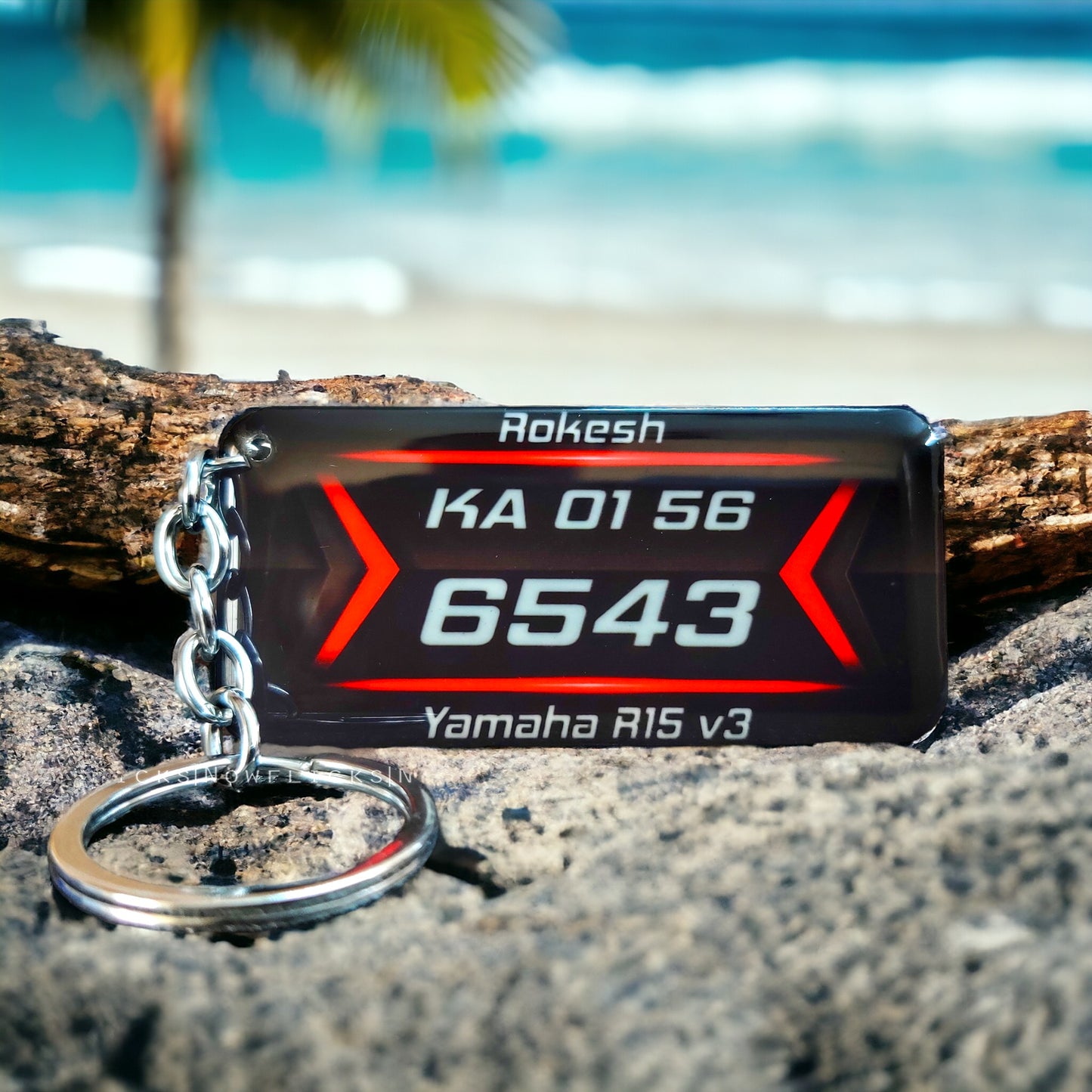 Gel Number Plate Keychain (Pattern no: 13)