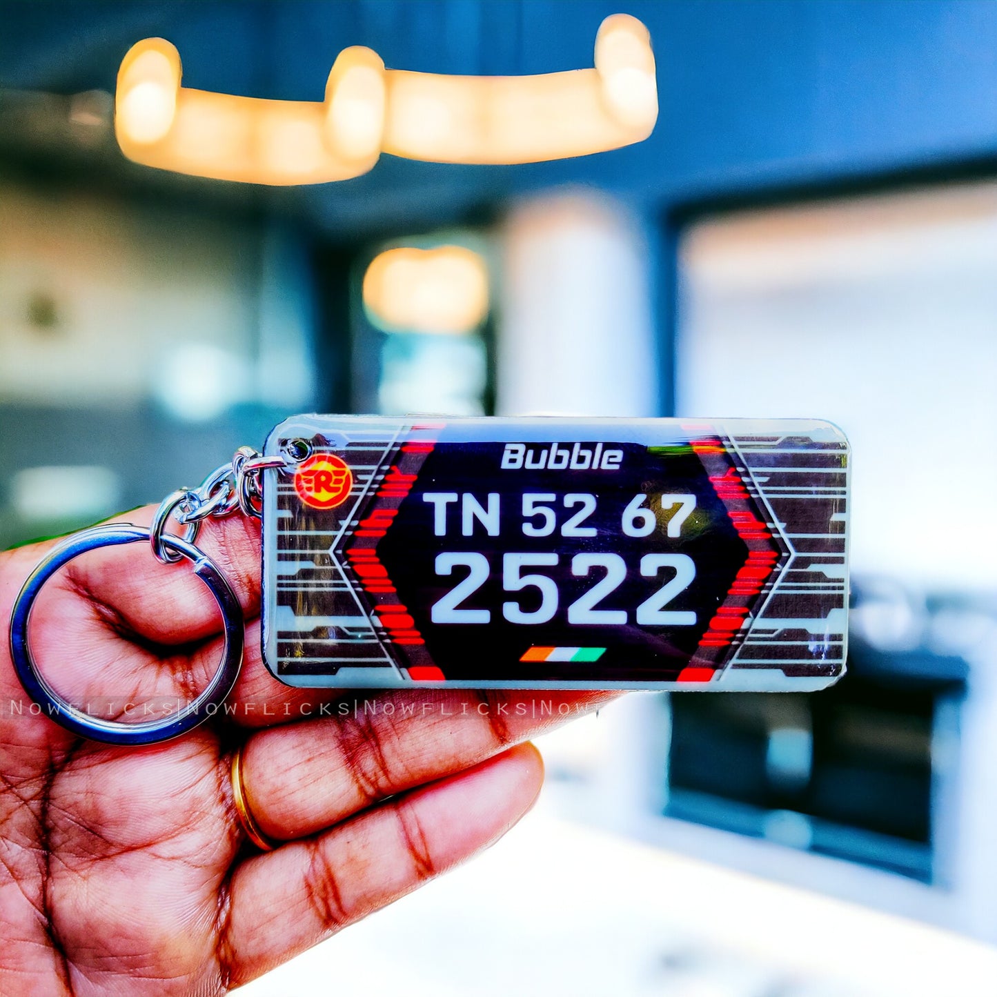 Gel Number Plate Keychain (Pattern no: 15)