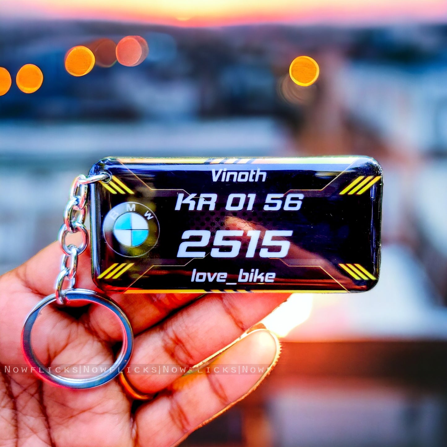 Gel Number Plate Keychain (Pattern no: 09)