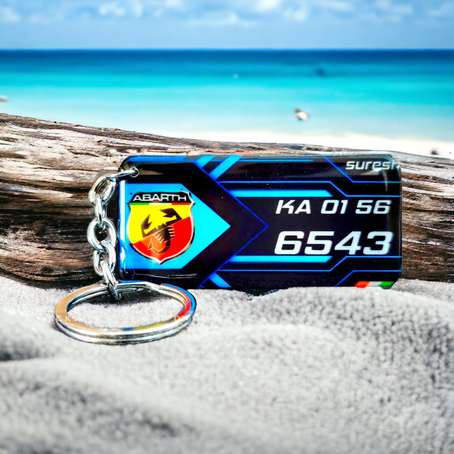 Gel Number Plate Keychain (Pattern no: 10)