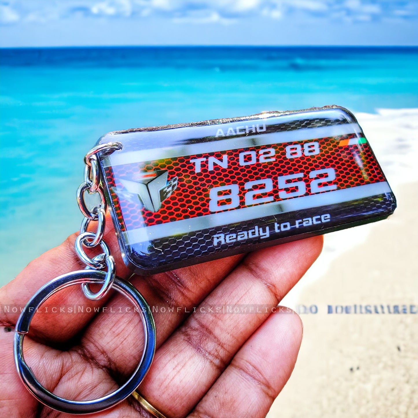 Gel Number Plate Keychain (Pattern no: 11)