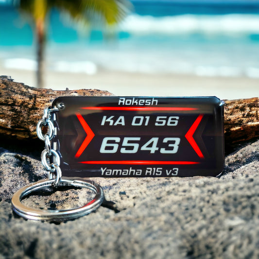 Gel Number Plate Keychain (Pattern no: 13)