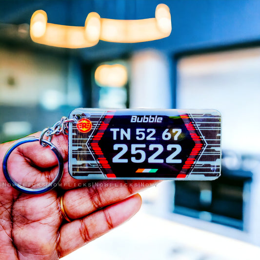 Gel Number Plate Keychain (Pattern no: 15)