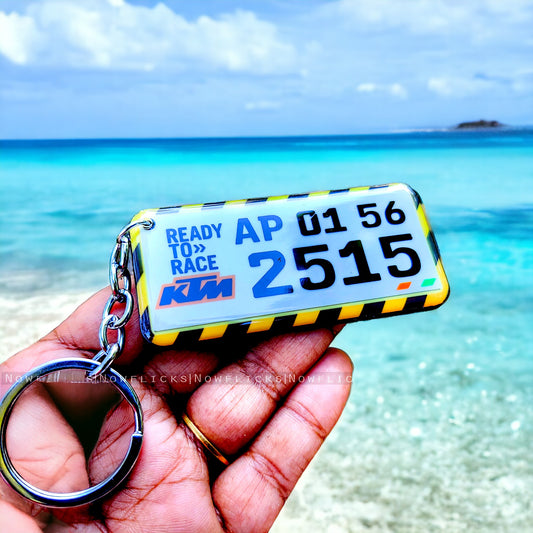 Gel Number Plate Keychain (Pattern no: Danger )