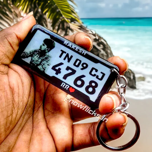 Photo Gel Number Plate Keychain